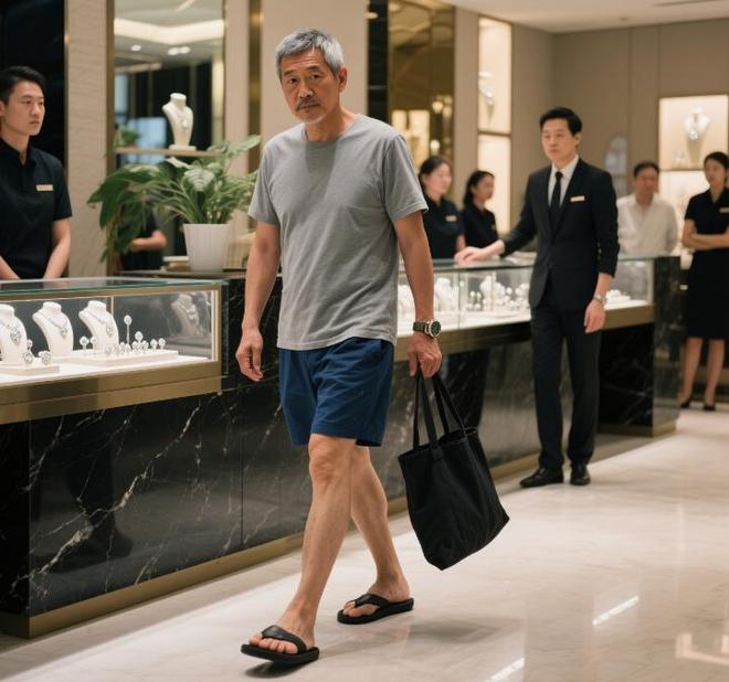 PP电子-穿拖鞋大叔珠宝店买钻戒刷卡300万面不改色店长：先生您的身份证